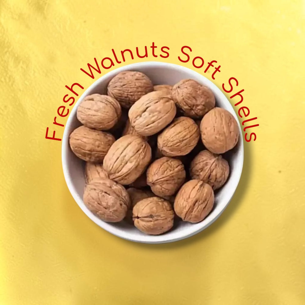 Fresh walnuts with soft shells